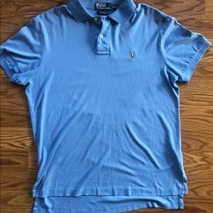 Mens Polo Ralph Lauren Shirt Blue Pima Interlock M